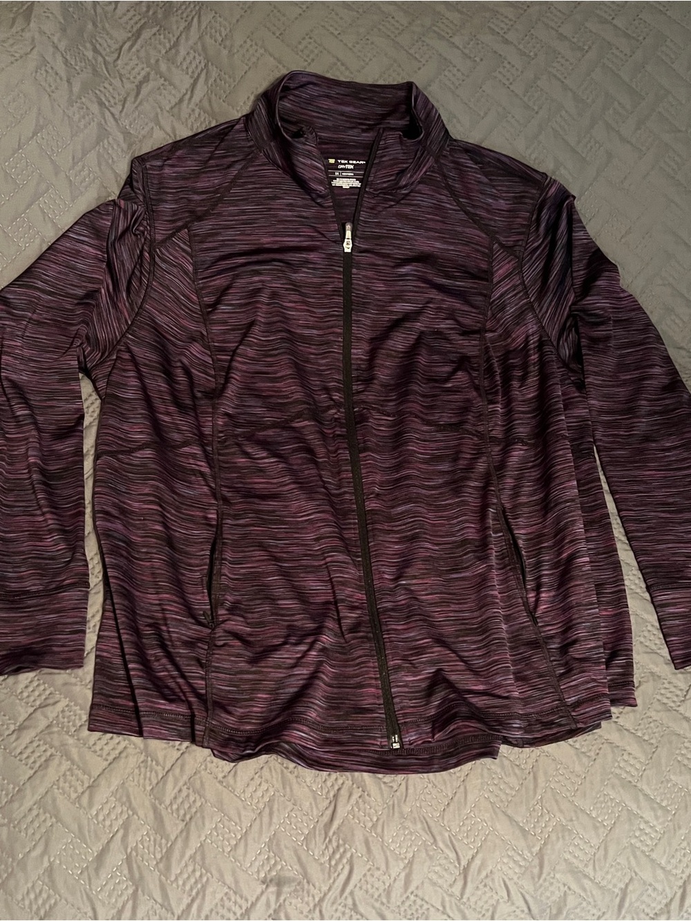 tek gear Women's Heathered Purple Full-Zip Utility Jacket